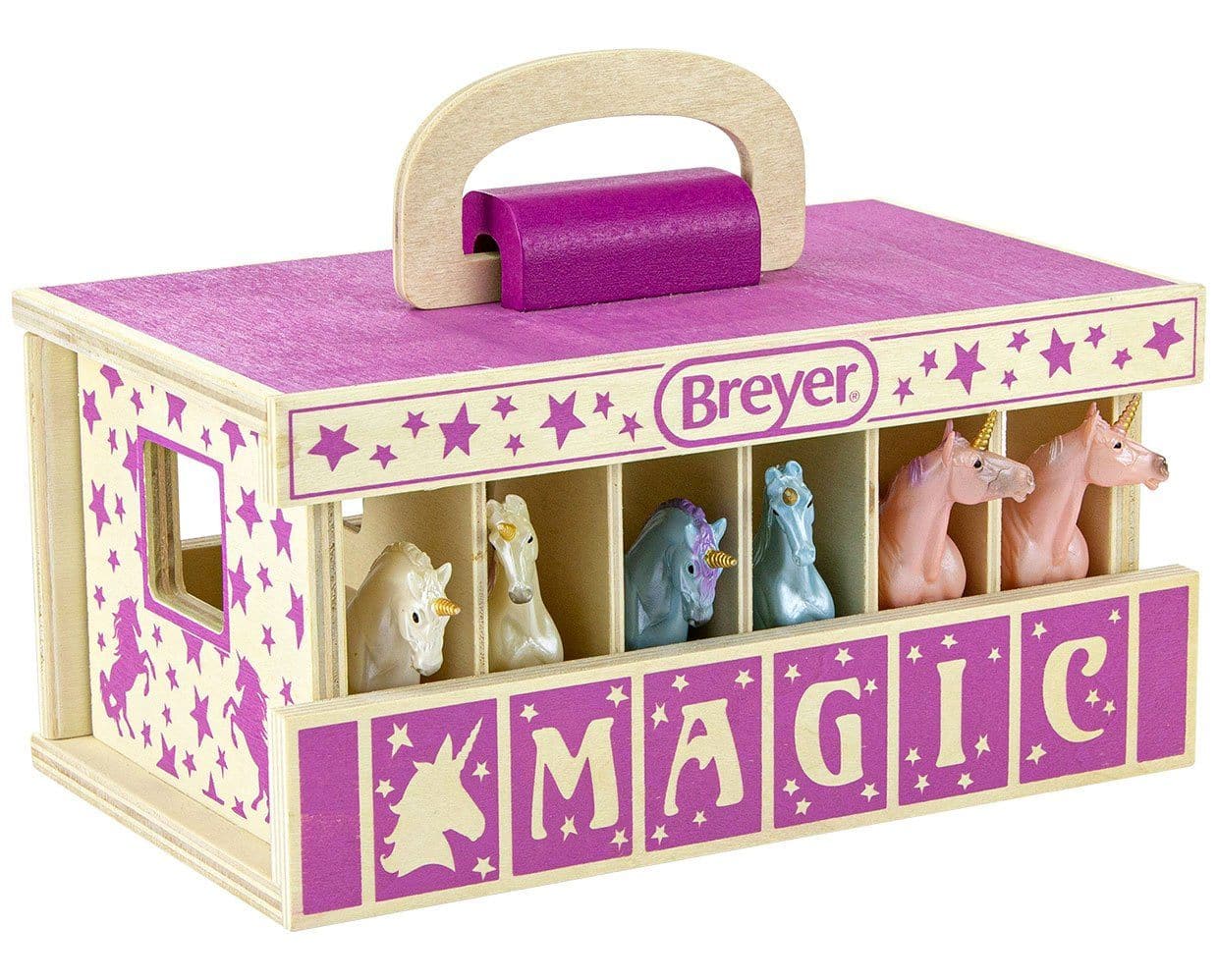 Unicorn Magic Wood Carry Stable with 6 Unicorns - Image 4